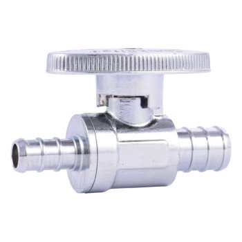 SharkBite COLORmaxx Series 23062LF Straight Stop Valve, 1/2 x 3/8 in Connection, Barb, 80 psi Pressure, Brass Body