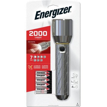 Energizer ENPMZH91E Vision Ultra Flashlight, AA Battery, Alkaline Battery, LED Lamp, 2000 Lumens, Wide Beam