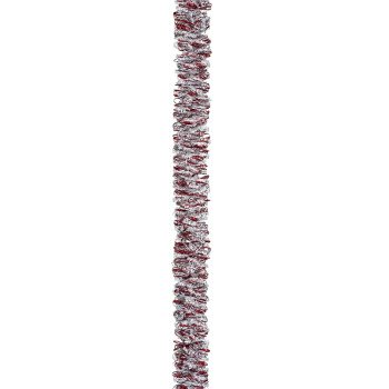 Holidaytrims 3786452 Deluxe Angel Hair Garland, 15 ft L, Red/Silver