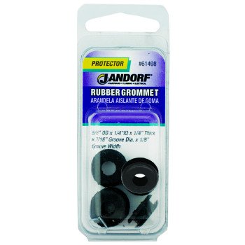 Jandorf 61498 Grommet, Rubber, Black, 1/4 in Thick Panel