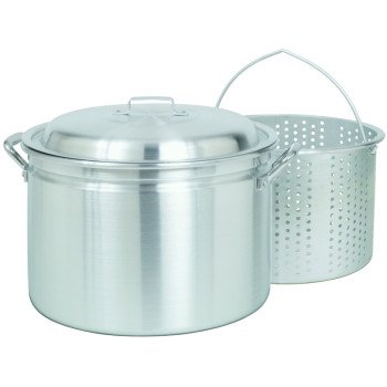 Bayou Classic 4024 Stock Pot with Basket, 24 qt Capacity, Aluminum