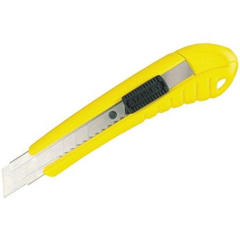 STANLEY Quick-Point Series 10-280 Utility Knife, 18 mm W Blade, Stainless Steel Blade, Ergonomic Handle, Yellow Handle