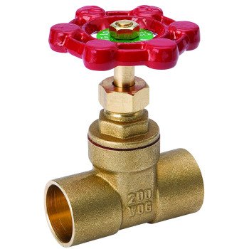 B & K ProLine Series 100-453NL Gate Valve, 1/2 in Connection, Sweat, 200/125 psi Pressure, Brass Body