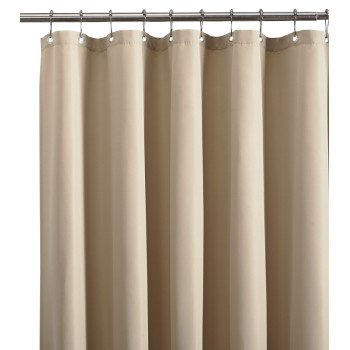 Zenna Home LFRLWTRTNL Shower Curtain Liner, 72 in L, 70 in W, Polyester, Tan