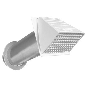 DUNDAS JAFINE MVPB4Z Vent Hood, 6 in W Hood, 6 in H Hood, 4 in Duct, Plastic Hood, White Hood