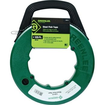 Greenlee MagnumPRO Series FTS438-125BP Fish Tape, 1/8 in Tape, 125 ft L Tape, Steel Tape