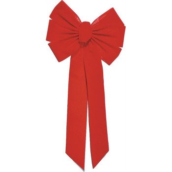 Holidaytrims 7347 Outdoor Bow, 1 in H, Velvet, Red