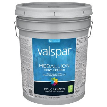 Valspar Medallion 1400 Series 027.0001408.008 Interior Paint, Flat Sheen, Pastel, 5 gal, Pail