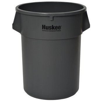 Continental Commercial 4444GY Trash Receptacle, 44 gal, Plastic, Gray