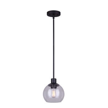 Canarm LANDRY Series IPL560B01BK Pendant Lighting, 1-Lamp, CFL, Incandescent, LED Lamp, Metal Fixture