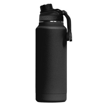 Orca ORCHYD34BK/BK/BK Hydration Bottle, 34 oz, 18/8 Stainless Steel, Black, Powder-Coated