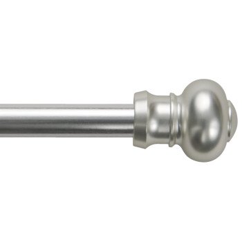 Kenney KN361/19 Cafe Rod, 7/16 in Dia, 48 to 84 in L, Metal, Satin Silver