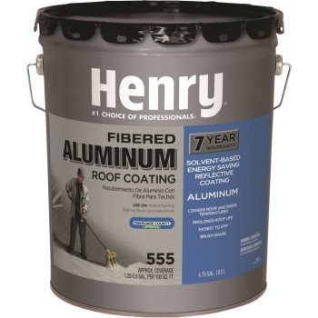 Henry HE555019 Roof Coating, Silver, 18 L Pail, Liquid