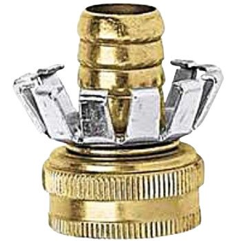 Gilmour Mfg 858004-1001 Clinch Repair Coupling, 5/8 in, Female Threaded, Brass, For: 5/8 in Hose