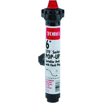 Toro 53822 Sprinkler Pop-Up Body, 1/2 in Connection, FNPT, 6 in H Pop-Up, 15 ft, ABS