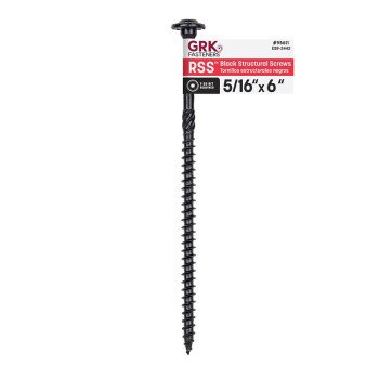 STRUCTURAL SCREW BLK 5/16X6IN