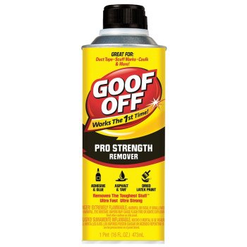 Goof Off FG653 Adhesive Remover, Liquid, White, 16 oz, Bottle