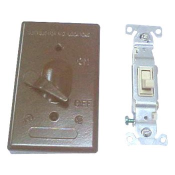 BWF 613AB-1 Toggle Switch Cover, 4-9/16 in L, 2-13/16 in W, Metal, Bronze, Powder-Coated