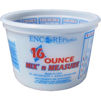 ENCORE Plastics 300352 Mixing Container, 16 oz Capacity, Plastic