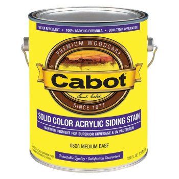 Cabot 800 Series 140.0000808.007 Solid Color Siding Stain, Natural Flat, Liquid, 1 gal, Can