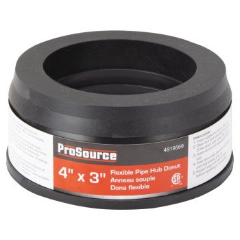 ProSource 44U-305 Hub Donut, 4 x 3 in, PVC, Black