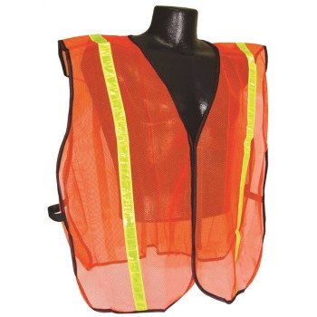 Radians SVO1-S/XL Non-Rated Safety Vest, S/XL, Polyester, Green/Orange/Silver, Hook-and-Loop