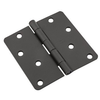 National Hardware 512 Series N830-432 Door Butt Hinge, 4 in H Frame Leaf, 0.08 ga Thick Frame Leaf, Steel, Removable Pin, 1/BAG