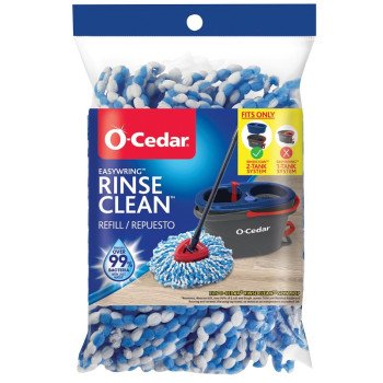 O-Cedar 168738 Rinse Clean Mop Refill, Microfiber, Blue/White