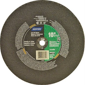 NORTON 07660789391 Cut-Off Wheel, 10 in Dia, 3/32 in Thick, 5/8 in Arbor, 24 Grit, Coarse