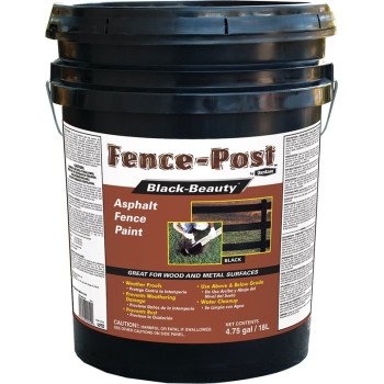 Gardner 9005-GA Fence Paint, Black, 4.75 gal, Pail, 75 to 80 sq-ft/gal Coverage Area