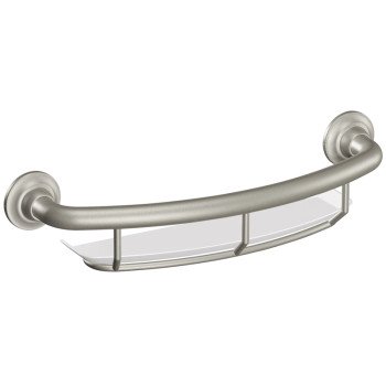 Moen LR2356DBN Grab Bar, 16 in L Bar, 250 lb, Stainless Steel, Brushed Nickel