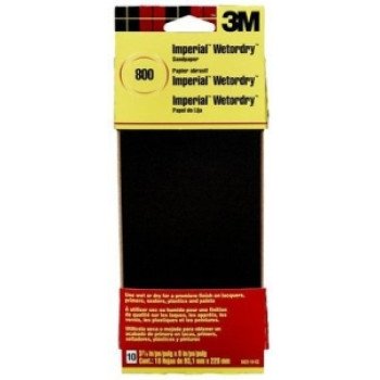 3M 5922-18-CC Sandpaper, 9 in L, 3.66 in W, Ultra Fine, 800 Grit, Silicon Carbide Abrasive, Paper Backing