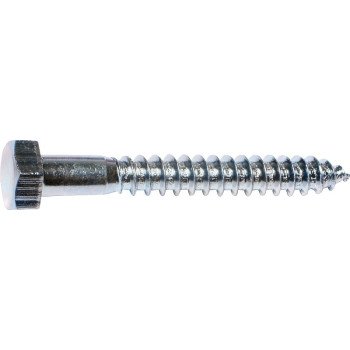 Midwest Fastener 01290 Lag Screw, 1/4 in Thread, 2-1/2 in OAL, Zinc