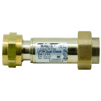 Watts 3/4X3/4 LF7RU2-2 Check Valve, 3/4 in, Union FNPT x FNPT, 10 to 175 psi Pressure, Brass Body