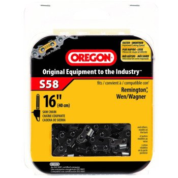 Oregon S58 Chainsaw Chain, 16 in L Bar, 0.05 Gauge, 3/8 in TPI/Pitch, 58-Link