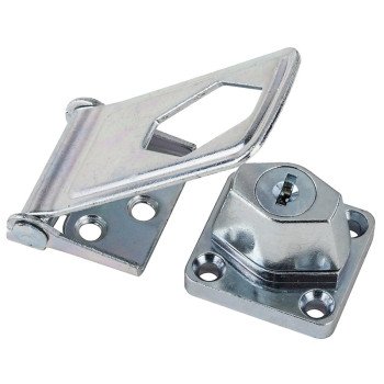 National Hardware N102-806 Locking Hasp, 3-1/2 in L, 1-1/4 in W, Steel, Zinc, Keyed Staple