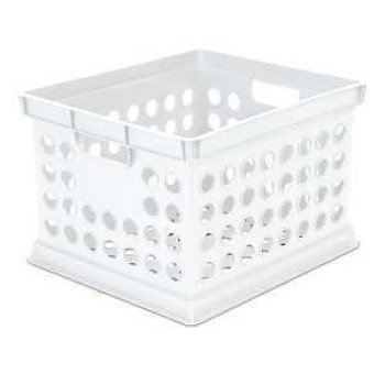 Sterilite 16940806 Storage Crate, 3 qt, Polypropylene, White, 15-5/8 in L, 13-3/4 in W, 10-5/4 in H