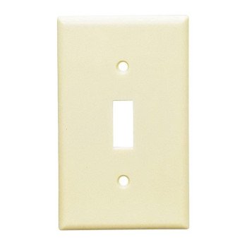 Leviton 80501-I Wallplate, 4-7/8 in L, 3-1/8 in W, 1 -Gang, Plastic, Ivory