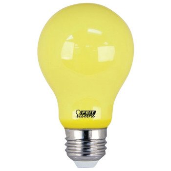 Feit Electric A19/BUG/LED LED Bug Light, General Purpose, A19 Lamp, E26 Lamp Base, Yellow, Yellow Light