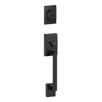 Schlage F58CEN622 Combination Lockset, Mechanical Lock, Grip Only Handle, Matte Black, 1 Grade, Metal