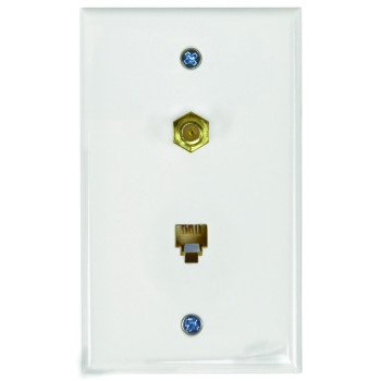 Zenith TW1002CPW Wallplate, 4-1/2 in L, 2-3/4 in W, White