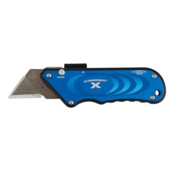 Olympia Tools 33-134 Turbo Knife, 1.18 in L Blade, 4.06 in W Blade, Ergonomic Handle, Blue Handle