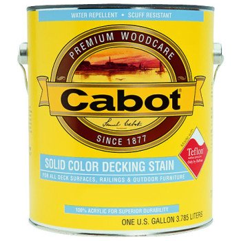 Cabot 1800 Series 140.0001844.007 Solid Color Decking Stain, Low-Lustre, Driftwood Gray, Liquid, 1 gal, Can