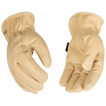 Hydroflector 398HKP-L Gloves, Men's, L, Keystone Thumb, Easy-On Cuff, Cowhide Leather, Tan