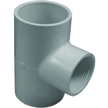 IPEX 435881 Reducing Pipe Tee, 2 x 2 x 1-1/2 in, Slip x Slip x FPT, PVC, White, SCH 40 Schedule, 280 psi Pressure