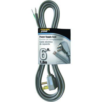 PowerZone OR210606 Power Cord, 6 ft L, 13 A, 125 V, Gray