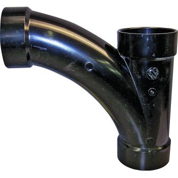 Canplas 104302BC Combination Tee Pipe Wye, 2 in, Hub, ABS, Black