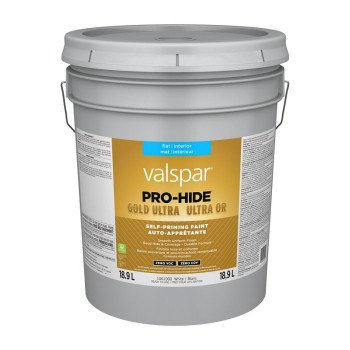 Pro-Hide Gold Ultra 029.1061000.008 Interior Self-Priming Paint, Flat, White, 5 gal, 37 sq-m Coverage Area