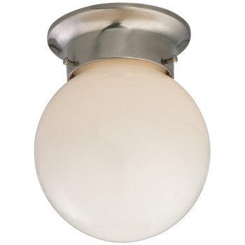 Boston Harbor Single Light Ceiling Fixture, 120 V, 60 W, 1-Lamp, A19 or CFL Lamp, Brushed Nickel Fixture