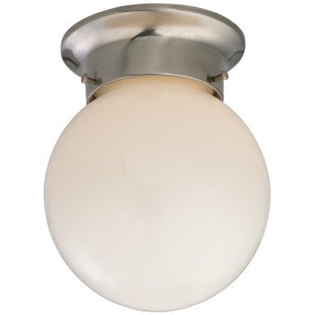 Boston Harbor F3BB01-3375-BN Single Light Ceiling Fixture, 120 V, 60 W, 1-Lamp, A19 or CFL Lamp, Brushed Nickel Fixture